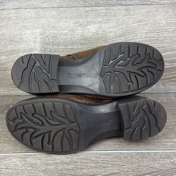 Earth Redwood Almond Brown Leather Women’s Sz 10B Buckle Zip Studded Ankle Boots - Picture 8 of 11